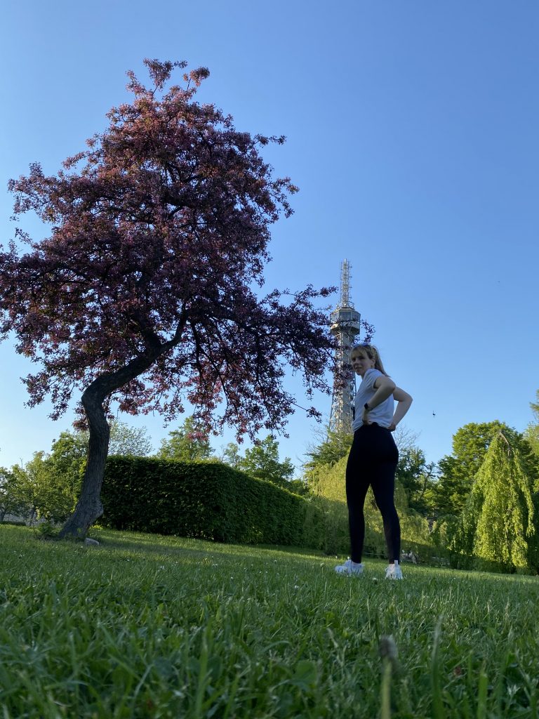 Me in front of Petřín Tower (Eiffel Tower of Prague)