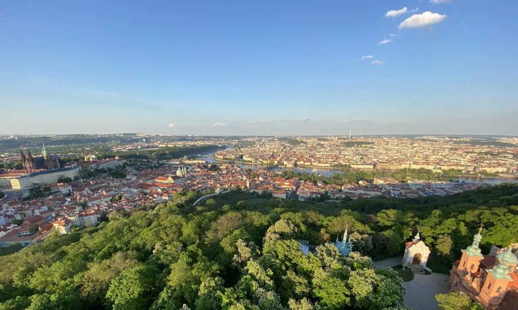 View over Prague from Petřín Tower