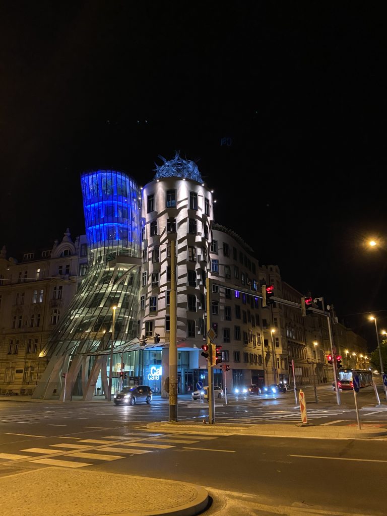 Dancing House (Tančící dům) in Prague by Night