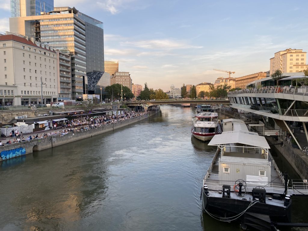 Sun Setting at the Danube Canal (Donaukanal)