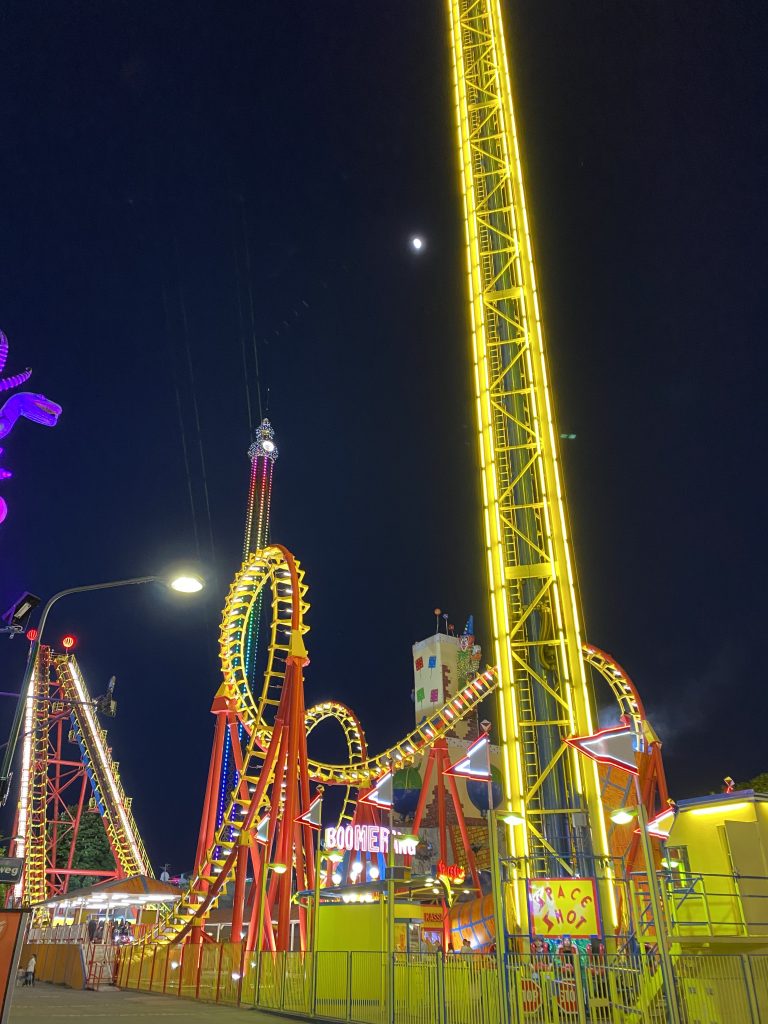 Rollercoaster at Prater by Night