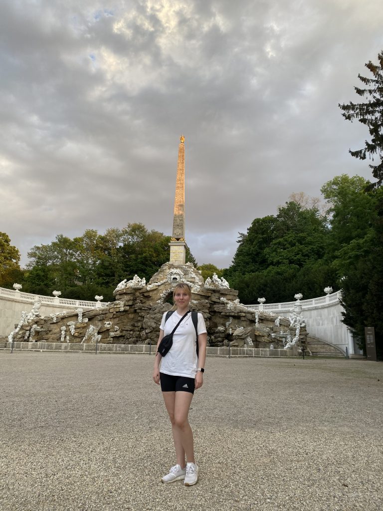 Me in Front of Obelisk Fountain (Obeliskbrunnen) at Schönbrunn