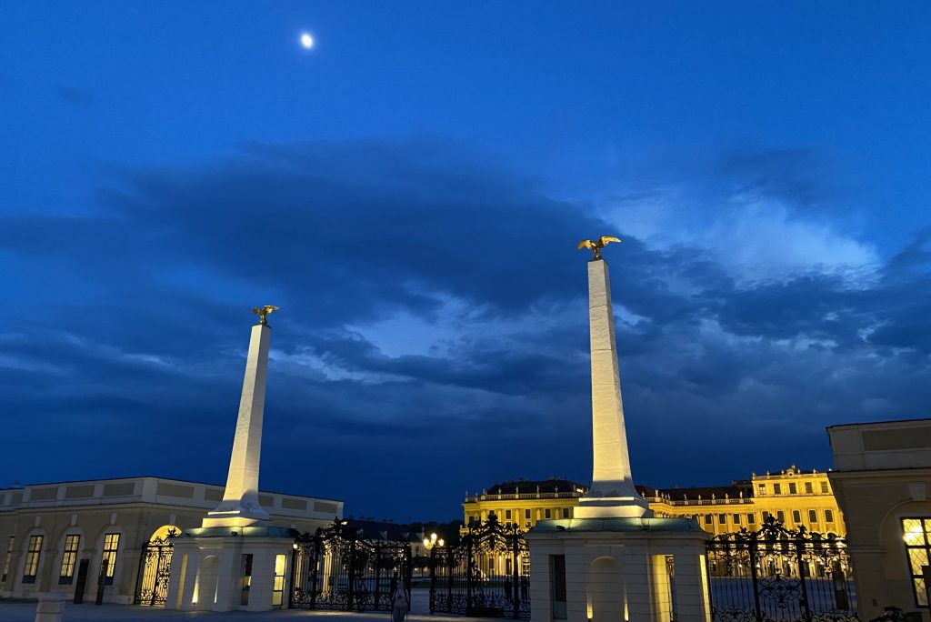 Schönbrunn in the Dark with the Moon